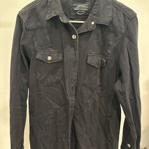 American Bazi Black Denim Jacket